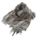 ショッピンググッチ グッチ GUCCI フォックスファー ウール シルク ストール 総柄 茶色 ブラウン /SR ■OH レディース