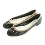 ショッピングバレエ レペット Repetto バレエシューズ エナメル リボン 39 24.7cm 黒 ブラック モカ 51162-1-05686 /MI ■OS レディース