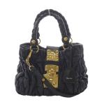 ショッピングMIUMIU ミュウミュウ miumiu レザー2way  マテラッセ ハンドバッグ ショルダー 黒 ブラック /AQ ■OS ■OH レディース