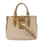 ショッピングミュウミュウ ミュウミュウ miumiu マドラス 2way ハンドバッグ ショルダー レザー ベージュ 茶 ブラウン /AQ ■OS ■OH レディース