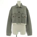 ショッピングMIUMIU ミュウミュウ miumiu GWB148 24年 デニムブルゾンジャケット アウター コットン 36 グレー /NR ■OS ■SH レディース