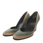 ショッピングウェッジソール エルメス HERMES パンプス ウェッジソール スエード 37 カーキ /YO14 レディース