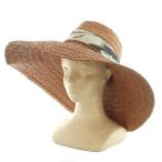 ショッピングヘレンカミンスキー 未使用品 ヘレンカミンスキー HELEN KAMINSKI ラフィアハット 帽子 つば広 リボン OS ウッドローズ /MI ■OS レディース