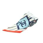 シャネル CHANEL 23C モナコモデル リボンスカーフ シルク 総柄 ロゴプリント マルチカラー /MI ■OS ■OH レディース