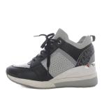 ショッピングマイケルコース マイケルコース MICHAEL KORS georgie スニーカー ローカット インヒール 24cm グレー ブラック /YO20 レディース