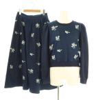  Chesty Chesty Дэйзи вышивка выставить верх и низ тренировочный cut and sewn длинный рукав длинная юбка flair 1 темно-синий /NR #OS женский 