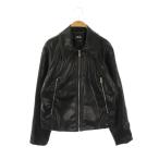 ショッピングzara ザラ ZARA フェイクレザー ジャケット ジップアップ S ブラック /DF ■OS レディース