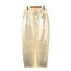 ショッピングzara 未使用品 ザラ ZARA デニム ロングスカート タイト マキシ M アイボリー /AT ■OS レディース