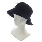 ショッピングMIUMIU ミュウミュウ miumiu 23年 ベルベット ロゴ バケットハット 帽子 M 紺 ネイビー 5HC196 2F81 /SR ■OH レディース