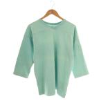 ショッピングロンハーマン ロンハーマン Ron Herman ピグメントダイフットボールTシャツ カットソー 七分袖 M 水色 /AT ■OS レディース