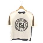 フェンディ FENDI ズッカ柄ロゴ半袖Tシャツ カットソー 12A ホワイト ブラック ブラウン /DO ■OS キッズ