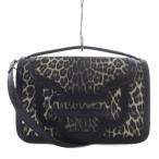 ピエールアルディ PIERRE HARDY PLANET アルファ レオパード ショルダーバッグ ハンドバッグ 2way 斜め掛け ミラー付き ブラウン /YO20