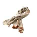 エルメス HERMES カレジェアン 140 大判 ショール ストール セラフィット Cest la Fetes ベージュ オレンジ /AQ ■OS ■OH レディース