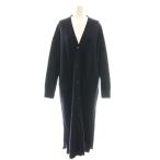 ショッピングロングカーディガン エブール ebure ロングカーディガン ニット Vネック 紺 ネイビー /AT ■OS レディース