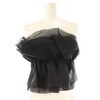 ザラ ZARA オーガンジー切替ベアトップニット S ブラック /HK ■OS ■SH レディース