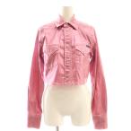 ドルチェ&ガッバーナ ドルガバ DOLCE&GABBANA DENIM クロップド メタリック シャツ 長袖 38 ピンク /DF ■OS レディース