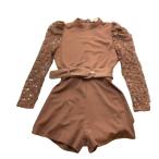 ショッピングコンビネゾン ダーリッチ Darich ドッキングコンビネゾン オールインワン レース 刺? F ブラウン ■FY レディース