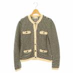 トリーバーチ TORY BURCH 24年 ボーダーカーディガン S アイボリー ブラック 10011022 /DO ■OS レディース