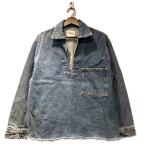 ショッピングzara ザラ ZARA デニムポロシャツ スキッパーカラー 長袖 165/84A 青 ブルー ■FY レディース