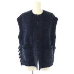 ショッピング古着 ドゥロワー Drawer フリンジツイードベスト ネイビー /DF ■OS レディース