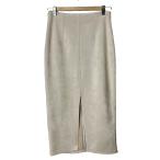 ショッピングzara ザラ ZARA フェイクスエード スリットスカート タイト ロング丈 S ベージュ ■FY レディース