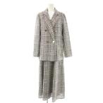  Mercury Duo MERCURYDUO 25SS оригинал твид Jean ska Bear One-piece жакет выполненный в строгом стиле длинный S серый белый 