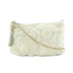 アンテプリマ ミスト MISTO FIORI RELIEVO フィオーリ リリエーヴォ ショルダー バッグ クラッチ ファー チェーン Latte 003 白