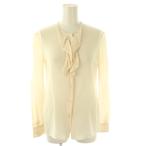 ショッピングMIUMIU ミュウミュウ miumiu フロントフリルシルクブラウス 長袖 38 アイボリー MK050 /DF ■OS ■SH レディース