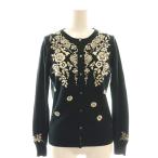 ショッピングフラワー ケイタマルヤマ KEITA MARUYAMA フラワー刺繍ニットカーディガン 1 ブラック アイボリー /CX ■OS レディース