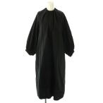 ショッピングマルジェラ メゾンマルジェラ Maison Margiela MM6 24SS コットン ポプリンギャザーネックワンピース ロング 長袖 38 ブラック /HK ■OS レディース