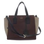 ケイトスペード KATE SPADE バイカラー 2WAY ハンドバッグ ショルダーバッグ ロゴ ボルドー ベージュ /SR レディース
