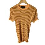 ショッピングzara ザラ ZARA ショートリブニット カットソー リブ素材 S オレンジ ■SH レディース