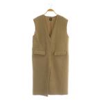 ショッピングzara ザラ ZARA ロングジレ ベスト ニット Vネック USA S ベージュ /MY ■OS レディース