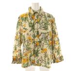 フォーティーファイブアールピーエム  45R 45rpm 度甘平ホウセンカプリントの四角シャツ 総柄 九分袖 ベージュ /HK ■OS レディース