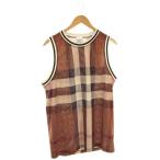 ショッピングバーバリー バーバリー BURBERRY チェック ベスト メッシュ タンクトップ M 茶 ベージュ /NR ■OS ■SH メンズ