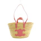 セリーヌ CELINE Teen Trionphe トリオンフ かごバッグ ラフィア ベージュ ピンク 194002CGG.25FO /MI ■OS ■OH レディース