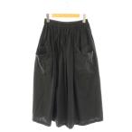 ショッピングシーチング ホームスパン homspun 24SS バルキーシーチング ダブルポケットギャザースカート M ブラック /ES ■OS レディース