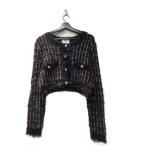 ショッピングzara ザラ ZARA ニットカーディガン ビジュー 長袖 S 黒 ブラック ■FY レディース