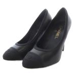 シャネル CHANEL パンプス ピンヒール ココマーク レザー 36.5C ブラック /YO30 レディース