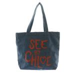 ショッピングchloe シーバイクロエ SEE BY CHLOE デニム トートバッグ ロゴ 青 ブルー /AQ ■OS ■OH レディース