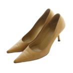 グッチ GUCCI パンプス ポインテッドトゥ ピンヒール レザー 35.5 22.5cm ベージュ /MI ■OS レディース