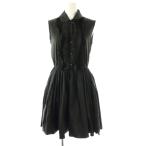 ミュウミュウ miumiu コットンナイロンフリルノースリーブワンピース 36 ブラック MF1860 /DO ■OS レディース