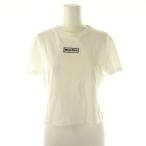 ミュウミュウ miumiu コットンロゴ刺繍Tシャツ カットソー XS ホワイト ブラック MJN483 /DO ■OS ■SH レディース