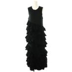 ショッピングティアード シーニュ Cygne ティアードフリルノースリーブロングワンピース F ブラック /DO ■OS レディース