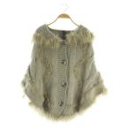 kalitequalite мех вязаный пончо капот серый /MY #OS женский 