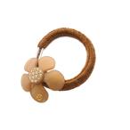 ショッピングドゥ アレクサンドルドゥパリ Alexandre De Paris フラワーモチーフ ヘアゴム 茶 ブラウン /SR レディース