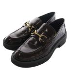 ショッピングzara ザラ ZARA 厚底ローファー シューズ 39 茶 ブラウン ビット /AQ ■OS レディース