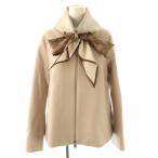 ショッピングスカーフ ヘルノ HERNO ウール混スカーフ付きショートコート 40 ピンクベージュ マルチカラー /DO ■OS レディース