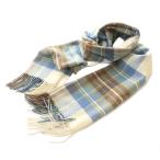 ジョンストンズオブエルガン Johnstons of Elgin マフラー チェック柄 カシミヤ マルチカラー 白 ホワイト 茶 ブラウン /SS ■OS