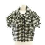 ドルチェ&ガッバーナ ドルガバ DOLCE&GABBANA 千鳥格子 スターボタン ショートジャケット 40 ブラック ホワイト /CX ■OS レディース